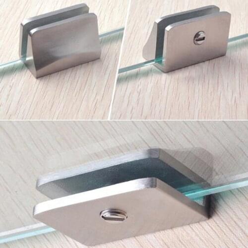 Stainless Steel Glass Clamp Square Shelf Support Corner Bracket Glass Clamp Hardware Accessories