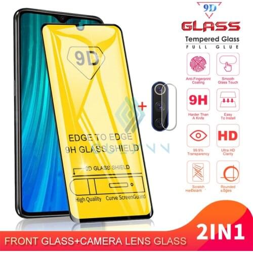 2 in 1 9D Screen Protector On Note 8 7 6 4X Pro T Protective Tempered Safety Glass For Xiaomi Redmi Note 8 Note8 Pro Front Glass