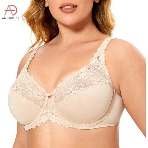 Womens Plus Size Minimizer Bra Full Coverage Underwire Unlined Sexy Lace
