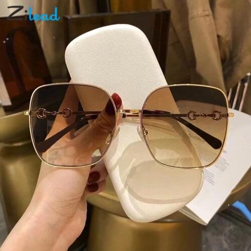 Zilead Oversize Metal Sunglasses Big Frame Women Men Clear Lens Sun Glasses Fashion Brand Design UV400 Lunette De Soleil Femme