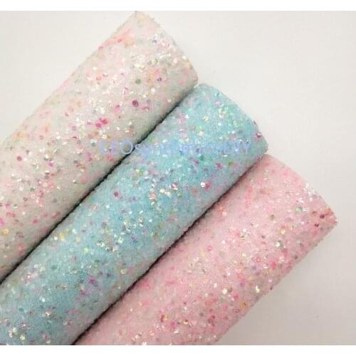 1PC 21X29CM Glitter Fabirc, Chunky Glitter Leather, Glitter Leather Sheets For Making Bows LEOsyntheticoDIY T278A