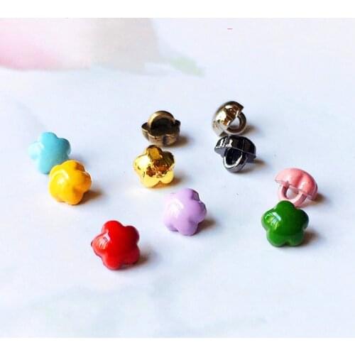 100/200Pcs Mini 4mm Buttons DIY Doll Clothes Tiny flower Decoration Buckles for DIY Doll Clothing Sewing Accessories