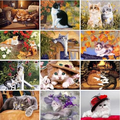 5D Diamond Painting Kits For Adults Children Cats Full Round With AB Drill Picture DIY Handcraft Home Decoration Unique Gift Art