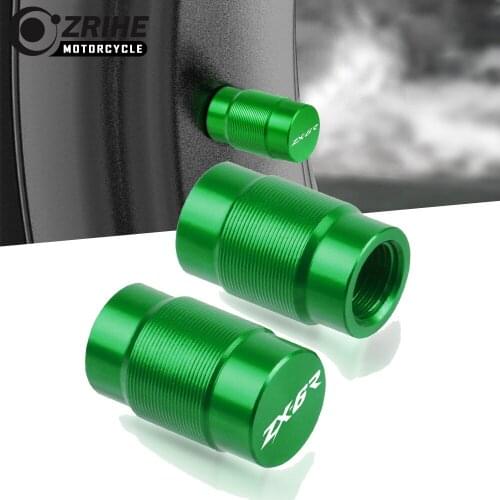 Motorcycle Accessories Couple Aluminum For KAWASAKI Z ZX6R 6 X R Vehicle Wheel Tire Valve Stem Caps Covers Universal cycle CNC