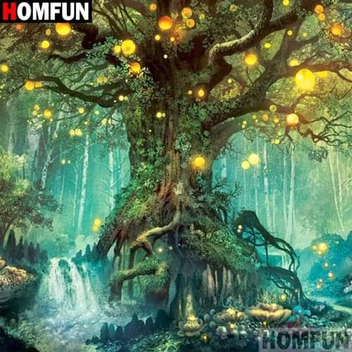 HOMFUN Full Square/Round Drill 5D DIY Diamond Painting "Tree scenery" 3D Diamond Embroidery Cross Stitch Home Decor A19777