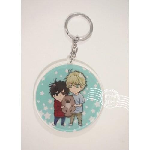 Anime Super Lovers Yaoi BL Kaido Ren Haru Acrylic Keychain Strap Keyring Cute