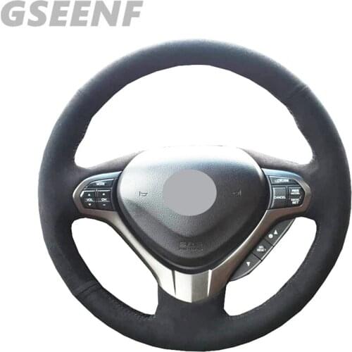 Car Accessories Steering Wheel Cover For Honda Spirior Old Accord Black Hand-stitched Comfortable and Soft Suede