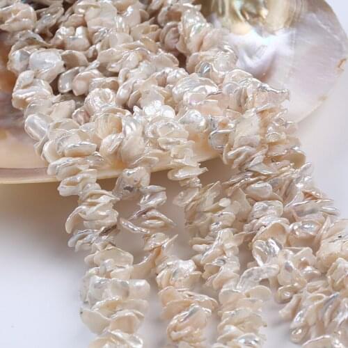 White Color Potato chips Natural Freshwater Keshi Pearl String