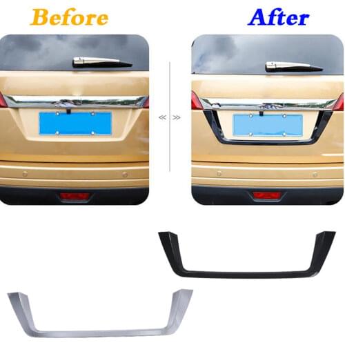 Top Car Stick Detector ABS Chrome Back Rear License Frame Plate Trim Strip Bumper Hood 1pcs For Nissan Terra 2018 2019 2020