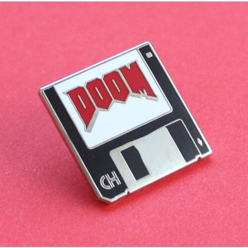 Doom Floppy Disk Enamel Pin First-Person Shooter Game Lapel Pins Video Games Collect Medal Brooch Fashion Backpack Accessories