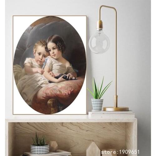 No frame classical religious figures cute girl angel canvas printings oil painting printed on cotton wall art decoration picture