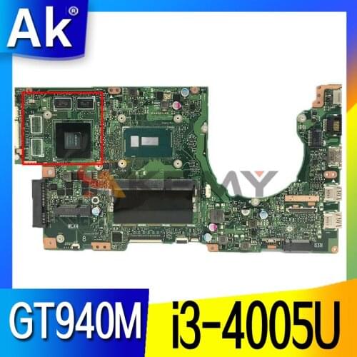 Akemy For ASUS K501LB A501L K501L K501LX Laotop Mainboard K501LB Motherboard with i3-4005U 4GB-RAM GT940M/2GB tested full 100