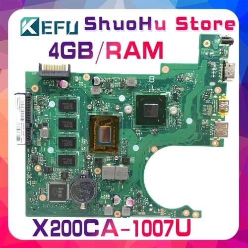 KEFU For ASUS X200CA X200C REV2.1 1007U 4G/Memory Laptop Motherboard Tested 100% Work Original Mainboard