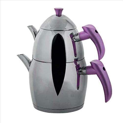 Aryıldız Lusso Prestige Purple Mini Tea Pot Set-Teapot Hopper 1,40 lt. Teapot Reservoir 2,10 lt
