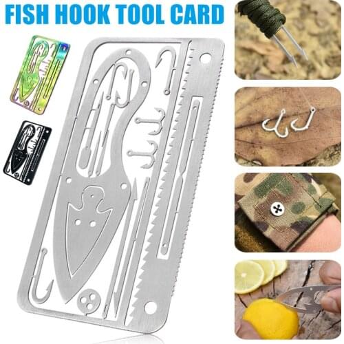 Spot Multifunction Camping Survival Tool Fishing Hook Card Hunting Emergency Tool Hogard