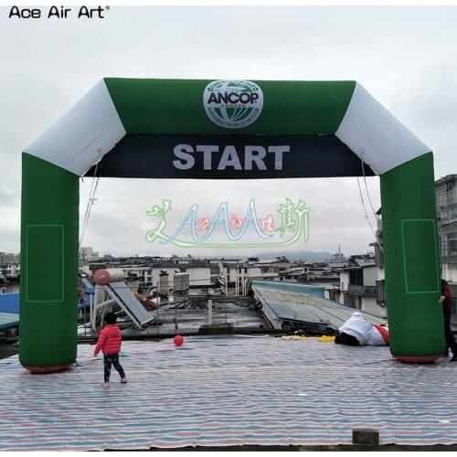 Customized 8.2x4.5m arch inflatable start finish line archway with banner/sticker boxes for ANCOP