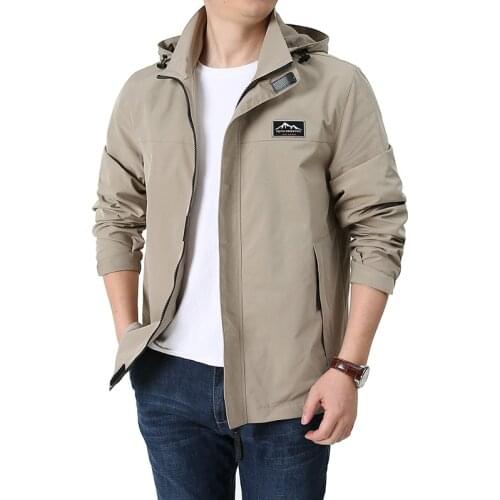 2021 New Spring Military Tactical Mens Jacket Street Windbreaker Hooded Sports Zipper Thin Clothing Casual Blouse Breathable Top