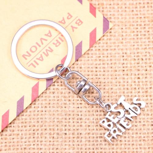 New Fashion Keychain 24x16mm best friends Pendants DIY Men Jewelry Car Key Chain Ring Holder Souvenir For Gift