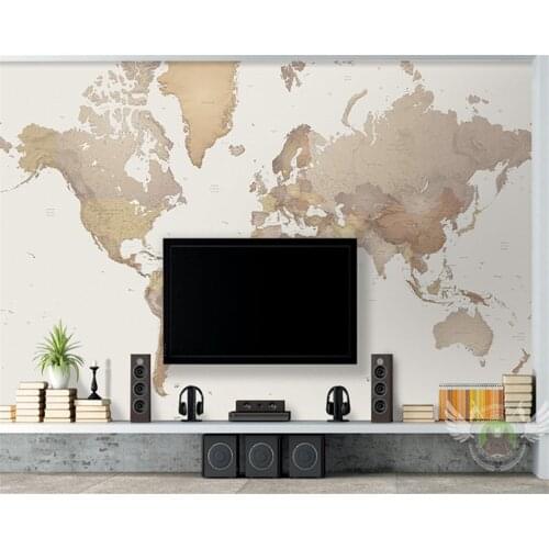 Beibehang Customized modern new world map living room study bedroom wallpaper papel de parede wall papers home decor