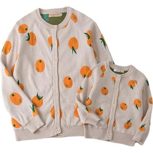 Mother Daughter Family Matching Sweaters Family Clothing Kids Mommy and Me Clothes Autumn Women Girls Knit Cardigan Coat