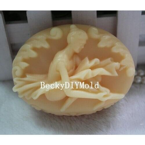 Wholesale!!!1pcs Lovely Ballet-Girl (ZX822) Silicone Handmade Soap Mold Crafts DIY Mould