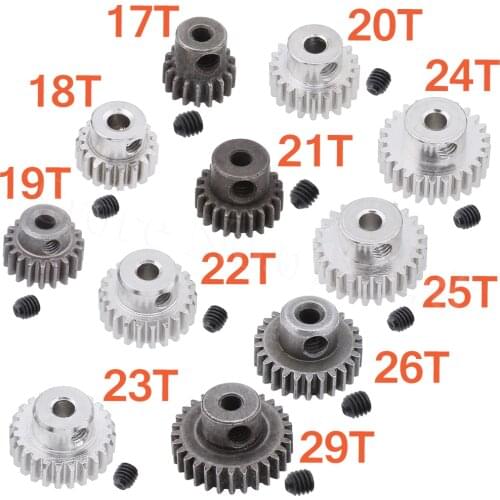 3.175mm Hole 17/18/19/20/21/22/23/24/25/26/29T Motor Gears Pinion 0.6 Module for RC Cars Spare Accesories HSP Redcat Exceed