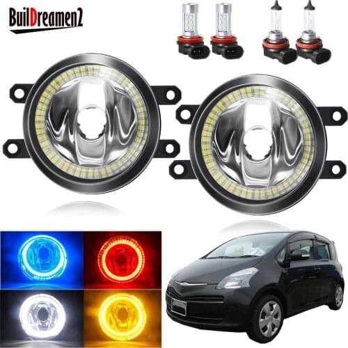 Angel Eye Fog Light For Toyota Ractis MPV 2007 2008 2009 Car Front Bumper Fog Light Assembly Halo Ring Daytime Running Lamp 12V