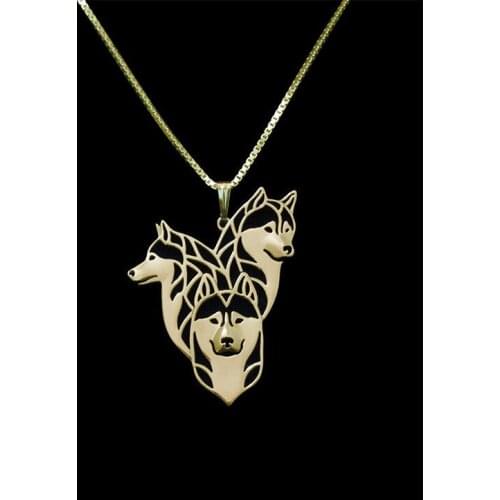 Drop shipping-Siberian Husky Family Necklace