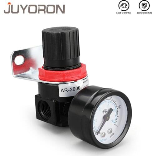 Air Pressure Regulator AR2000 G1/4'' Pneumatic Mini Relief Control Compressor Regulator Treatment Units Gauge Fitting