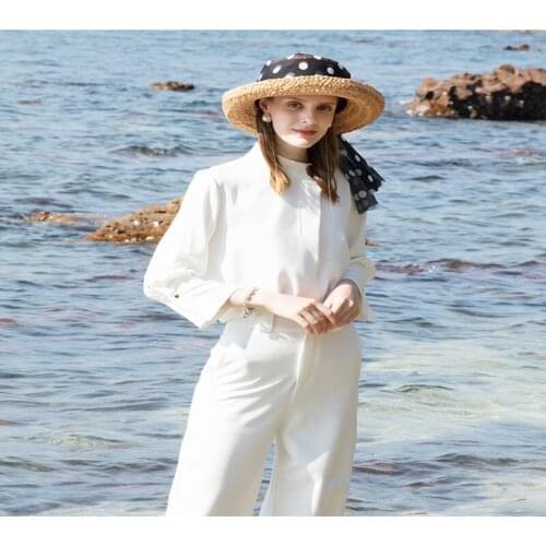 Foldable Travel Shading Lafite Straw Hat Roll Border Sun Vacation Beach Hat Polka Dot Hat Lady