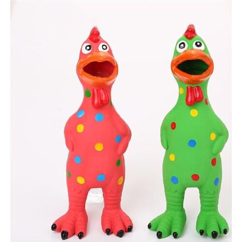 Pet Dog Toys Screaming Chicken Squeeze Sound Toy For Bite Resistant Funny Squeaky Rubber Chicken Dog Chew Toy