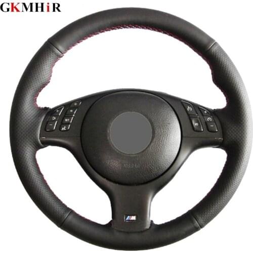 Hand-stitched Black Artificial Leather Car Steering Wheel Cover for BMW E46 M3 E39 330i 540i 525i 530i 330Ci 2001-2003