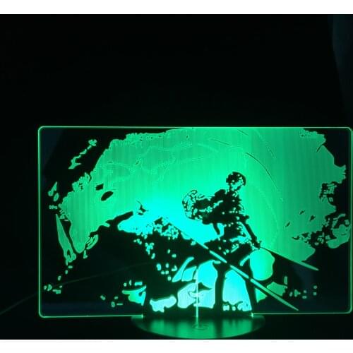 Attack On Titans Eren Jaeger 3D ANIME LAMP Nightlights Levi Anime Lamp Colors Lampara Led For Bedroom Decor Dropshipping