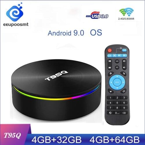 T95Q Android 9.0 Tv Box Amlogic S905X3 Quad Cor 4G 32G 2.4/5.8G Wifi BT4.1 100M 4K Media Player 4GB64GB Smart tv box Set Top Box