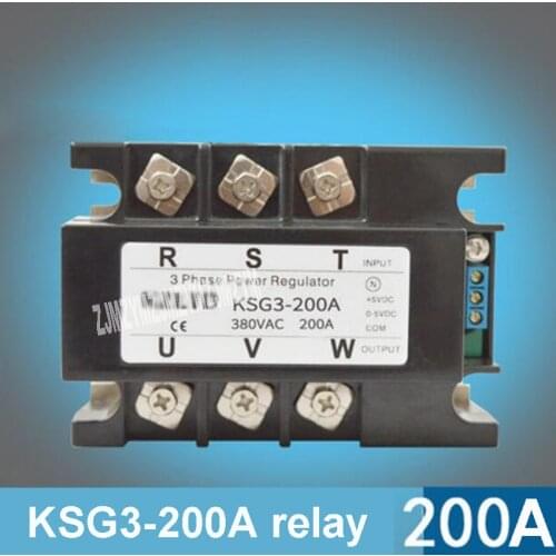 KSG3-200A Three-phase Solid State Relay Voltage Regulator Module 200A 4-20mA 0-5V to 380V AC Solid State Relay Power Regulator
