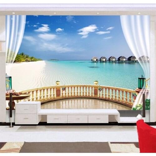 TV background wall paper custom mural wall cloth 3D wallpaper living room bedroom sofa Mediterranean scenery