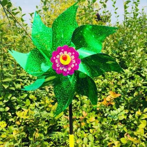 Wind Spinner Windmill Toys Kids Children Gifts Garden Decoration Rotation Glitter Sequin Windmills Glow Colorful Toy Outdoor