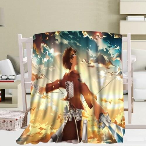 High Quality Attack On Titan Anime Blankets 3D Printing Soft Blanket Throw On Sofa/Bedding Portable Adult Travel Cover Blanket
