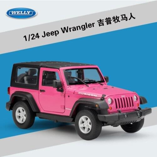 WELLY 1:24 Scale Diecast Car 2007 Jeep Wrangler Metal Toy Car Alloy Classic Jeep Model Car Kid Toy Vehicle Gift Cars Collection