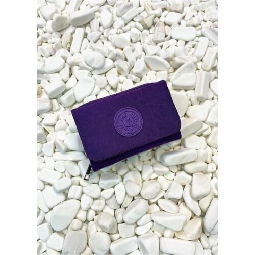 Womens Purple Fabric Polite Wallet Small Size Outdoor Textile Horizontal