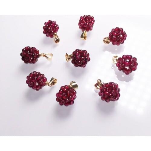 1Pc Fashion Natural Garnet pendant Crystal healing stone Ball pendant For Men Women Jewelry Purple Reiki Mineral Gift