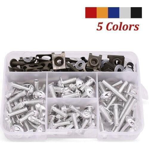 175PCS For Honda CB1000R CBR1000RR CBR1100XX ST1300 CR80R Universal Motorcycle Fairing Body Bolts Kit Fastener Clips Screw Nuts