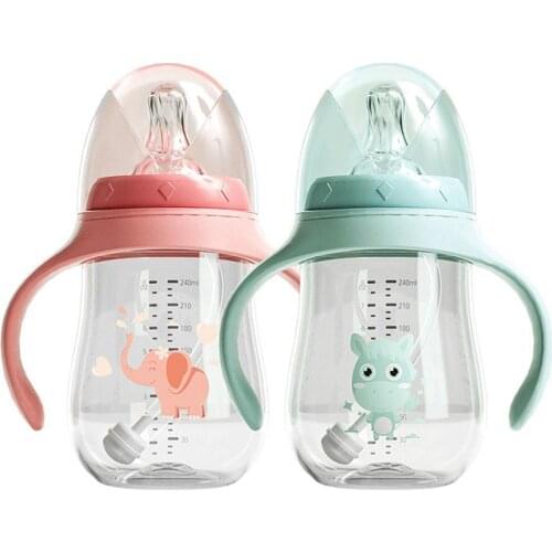 180ml/240ml/300ml Baby Bottles Lightweight Multifunctional Soft Wide-Caliber Feeding Bottle for Home Baby Water Cup with Straw