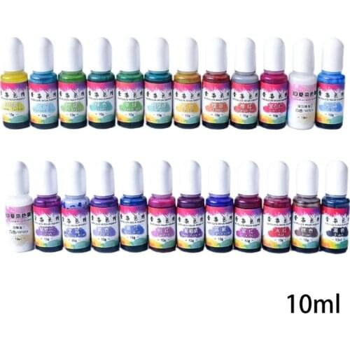 24 Colors Epoxy Pigment Liquid Colorant Dye Ink Diffusion Resin Jewelry DIY Making Crafts Accessory G32D