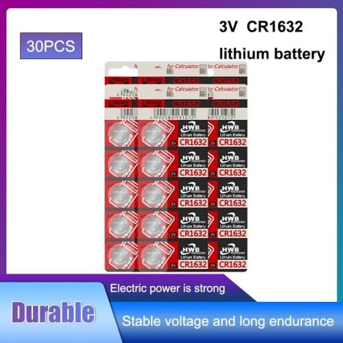 30pc for maxell cr1632 3v button battery computer toy lithium battery BR1632 ECR1632 DL1632 KCR1632 LM1632 KL1632