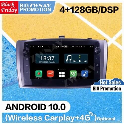4+128G Carplay Android Screen Player For Toyota AVENSIS 2009 2010 2011 2012 2013 2014 2015 GPS Head Unit Auto Radio Audio Stereo