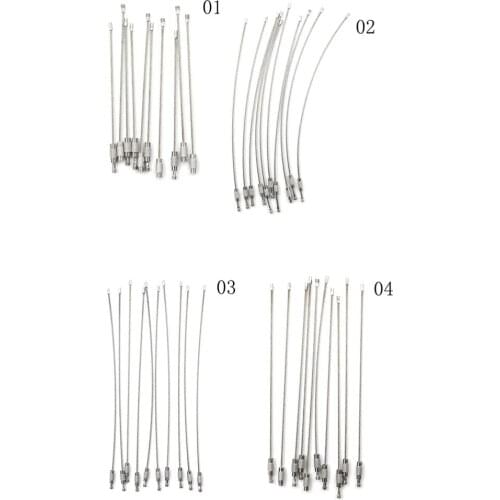 5/10Pcs Cable Outdoor Hiking Keychains Screw Locking Stainless Steel Wire Keychain Cable Rope Key Holder Keyring Key Chain Rings