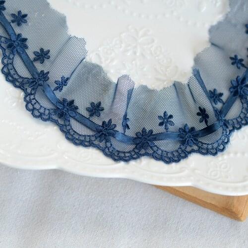 #809 Embroidered Water Soluble 5.3CM french lace fabric latest african laces Eco-Friendly Polyester tiffany