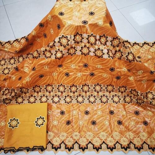 African bazin riche brocade 2021 high quality embroidered jacquard brocade fabric with french tulle lace 5+2yards/lot