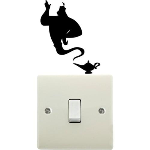 Aladdin Genie Lamp Light Switch Vinyl Decal Bedroom Wall Sticker 4WS0172
